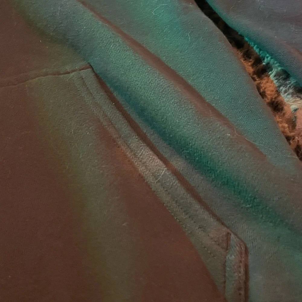 vintage dark olive aritzia cozy fleece perfect hoodie - Picture 3 of 4